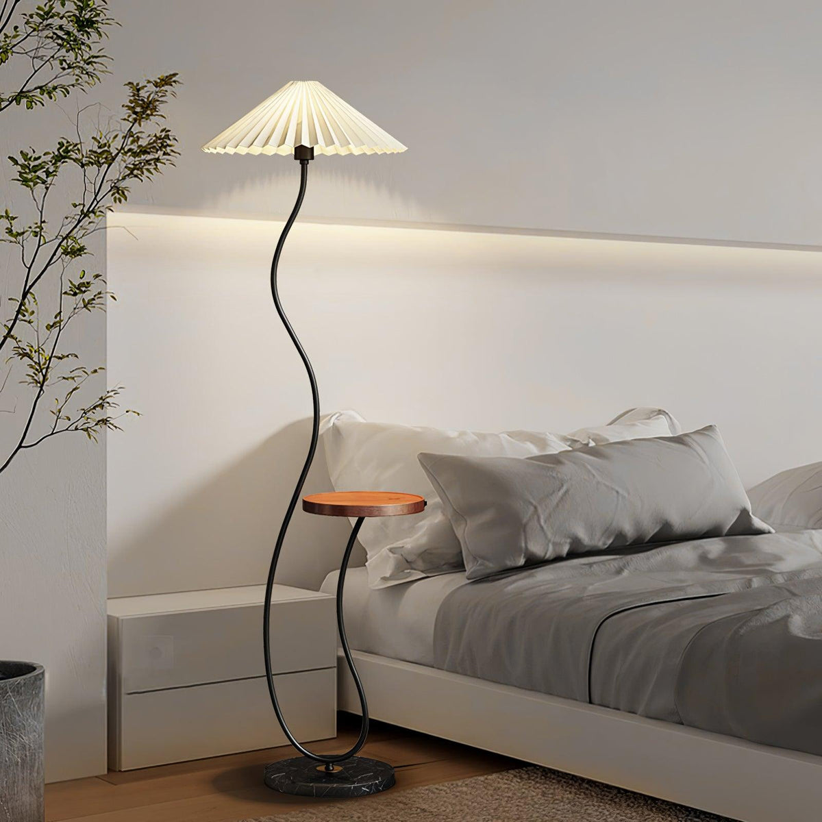 Ghel Minimalistische vloerlamp van hout