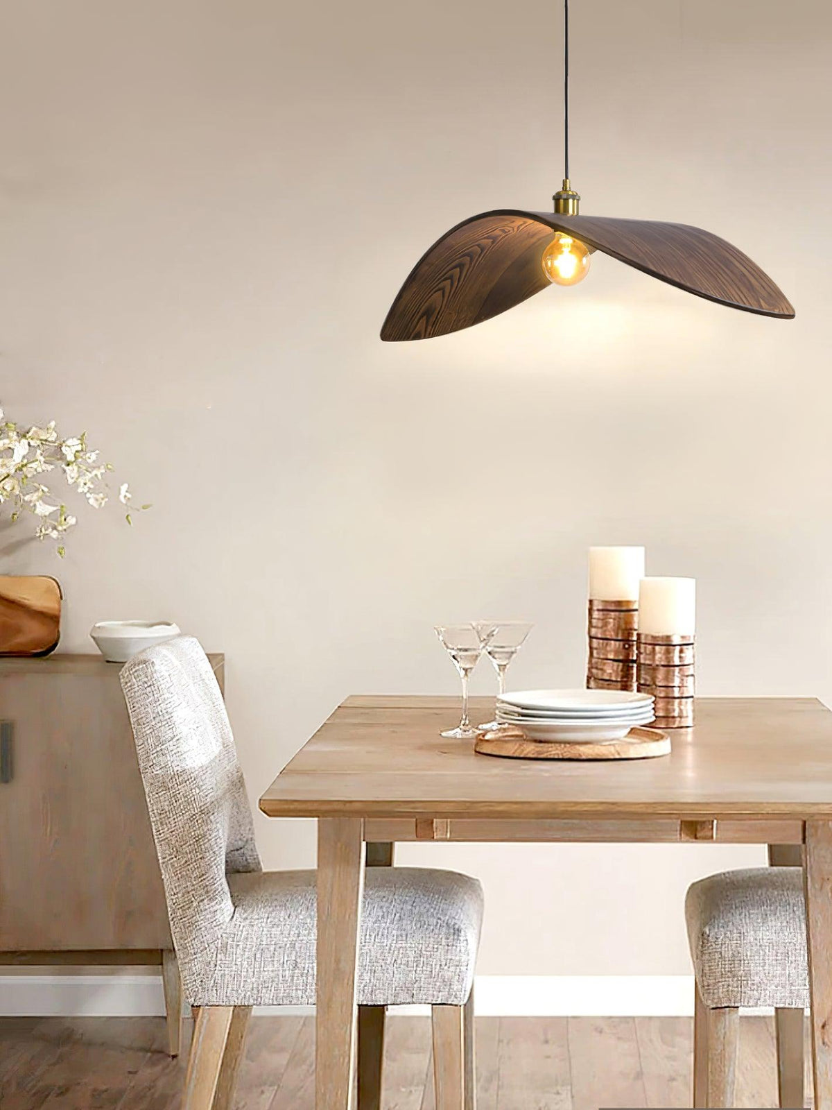 Palten Noordse kunst Houten hanglamp