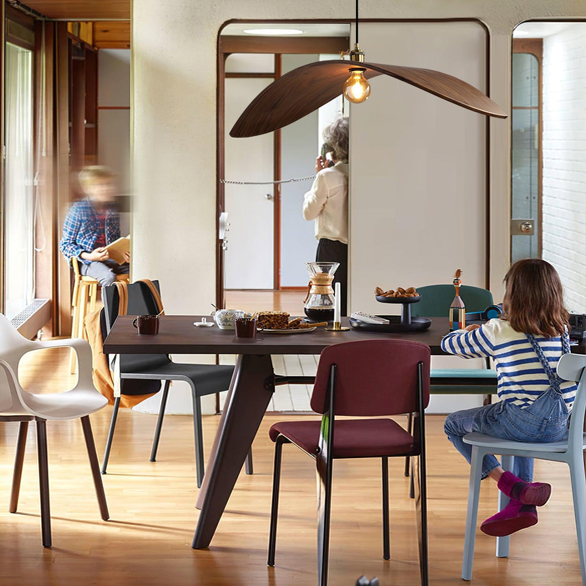 Palten Noordse kunst Houten hanglamp