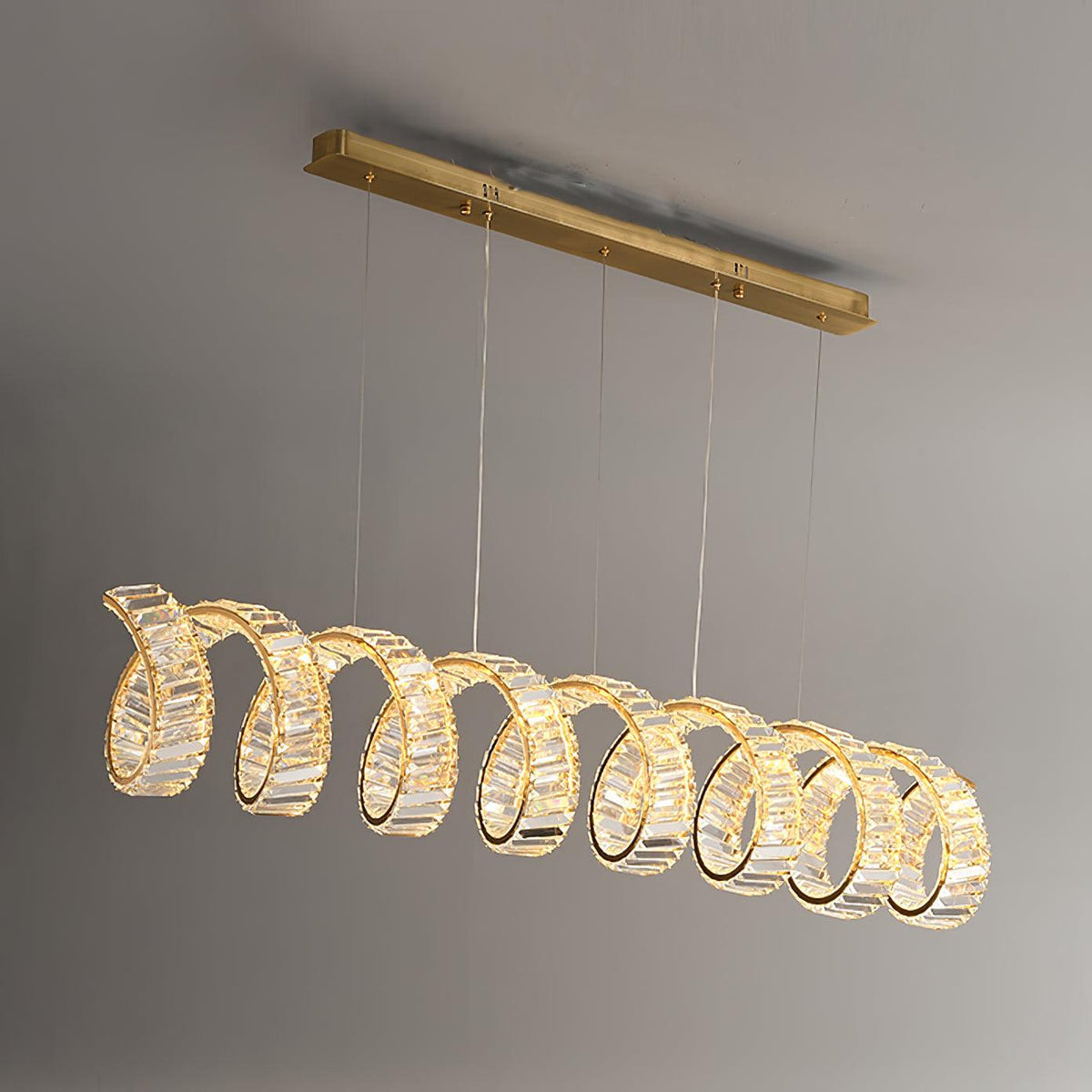Luxielle Kroonluchter met gebogen LED-kristal luxueus