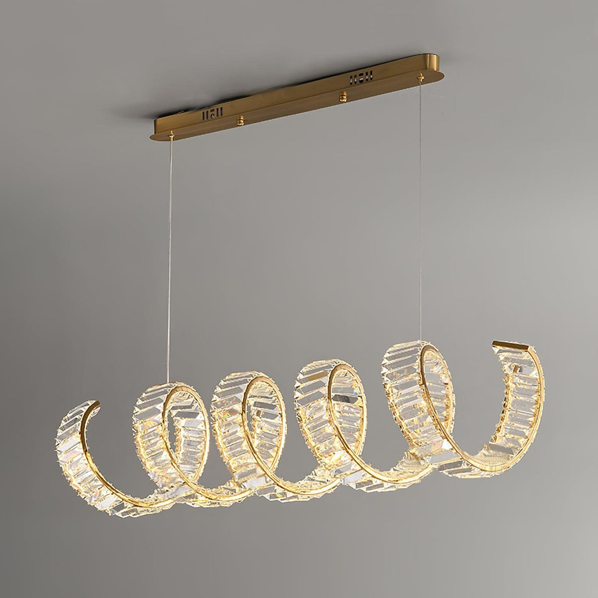 Luxielle Kroonluchter met gebogen LED-kristal luxueus