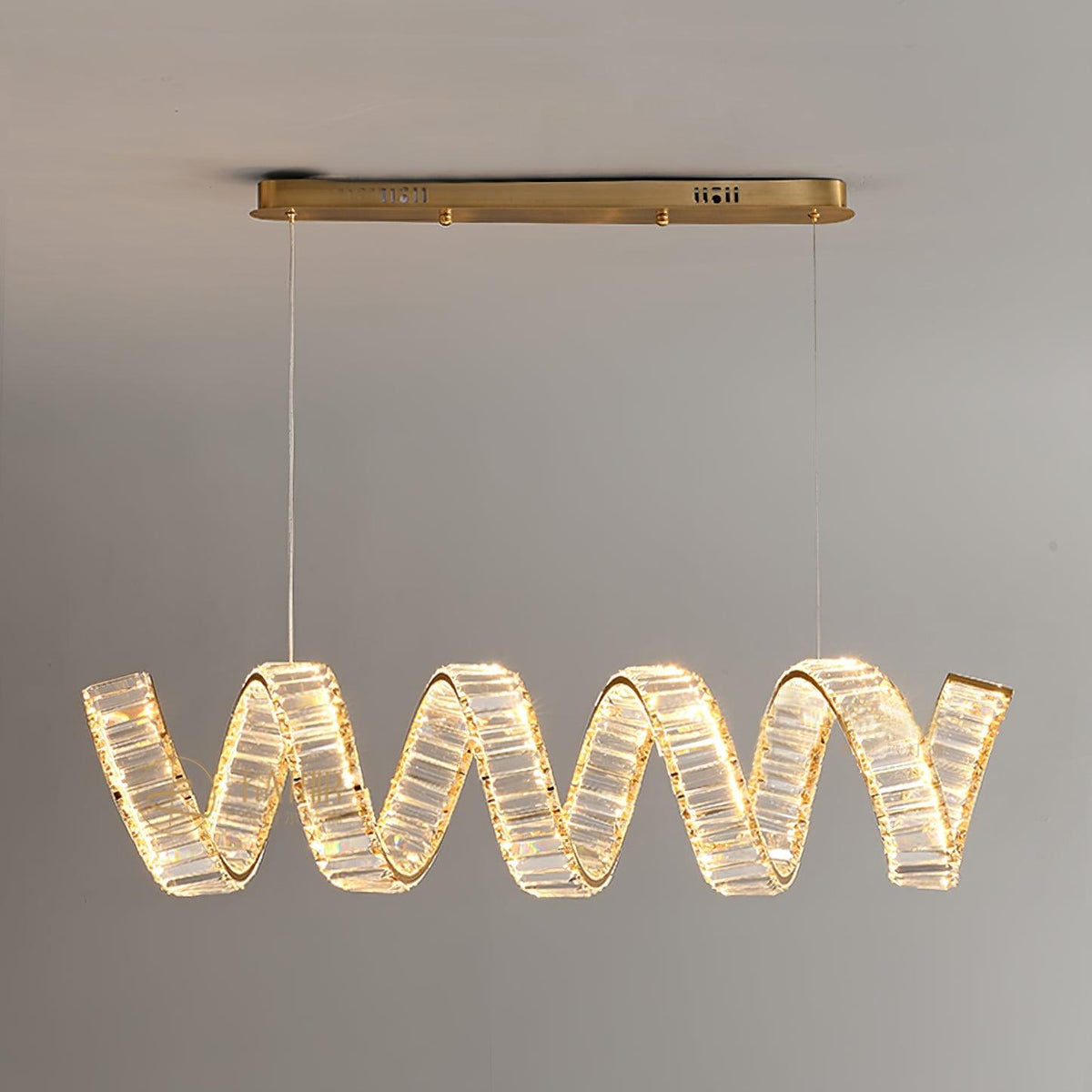 Luxielle Kroonluchter met gebogen LED-kristal luxueus