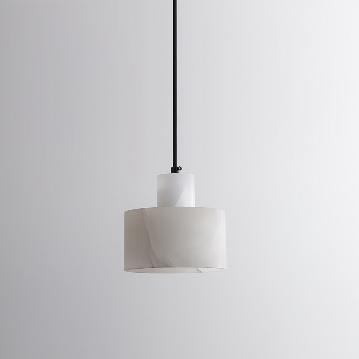 Moderne hanglamp van albast met dubbele cilindervorm
