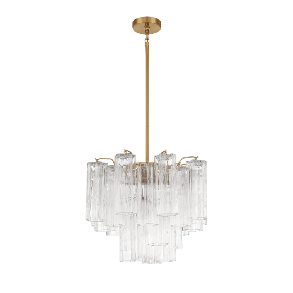 Namo Murano Kroonluchter Glasbuis Lagen Amber
