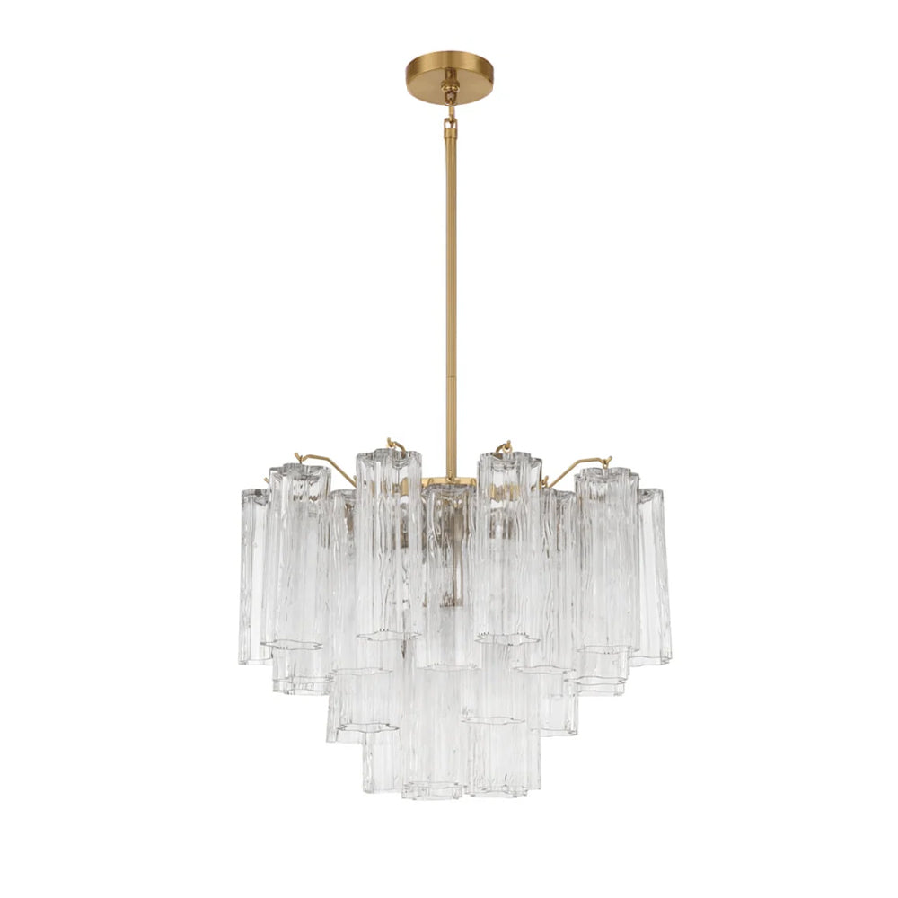 Namo Murano Kroonluchter Glasbuis Lagen Amber