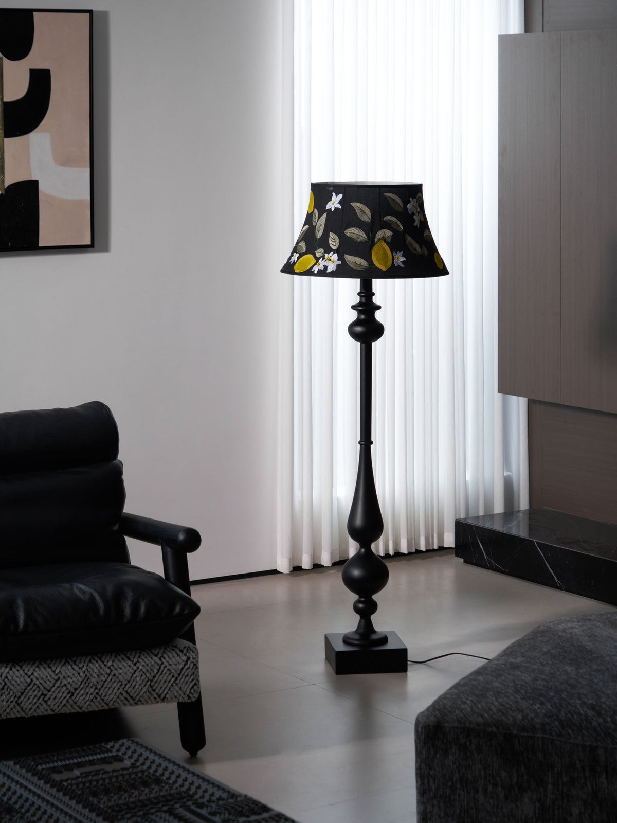 Floren Hout Stoffen Klassieke vloerlamp