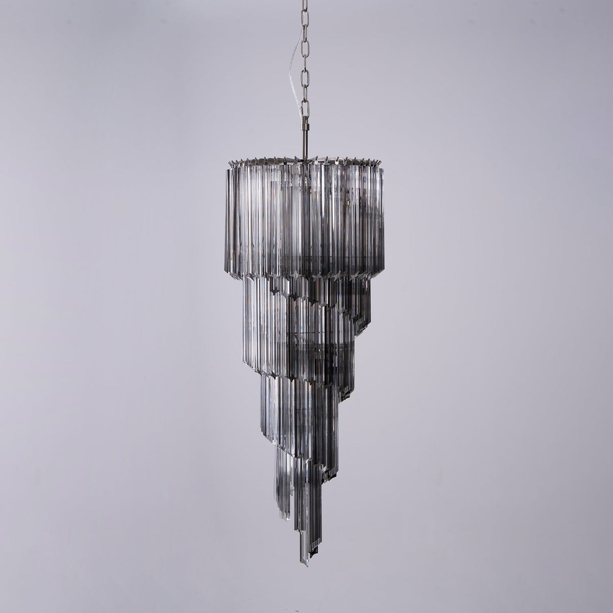 Velarella kroonluchter rookglas spiraal