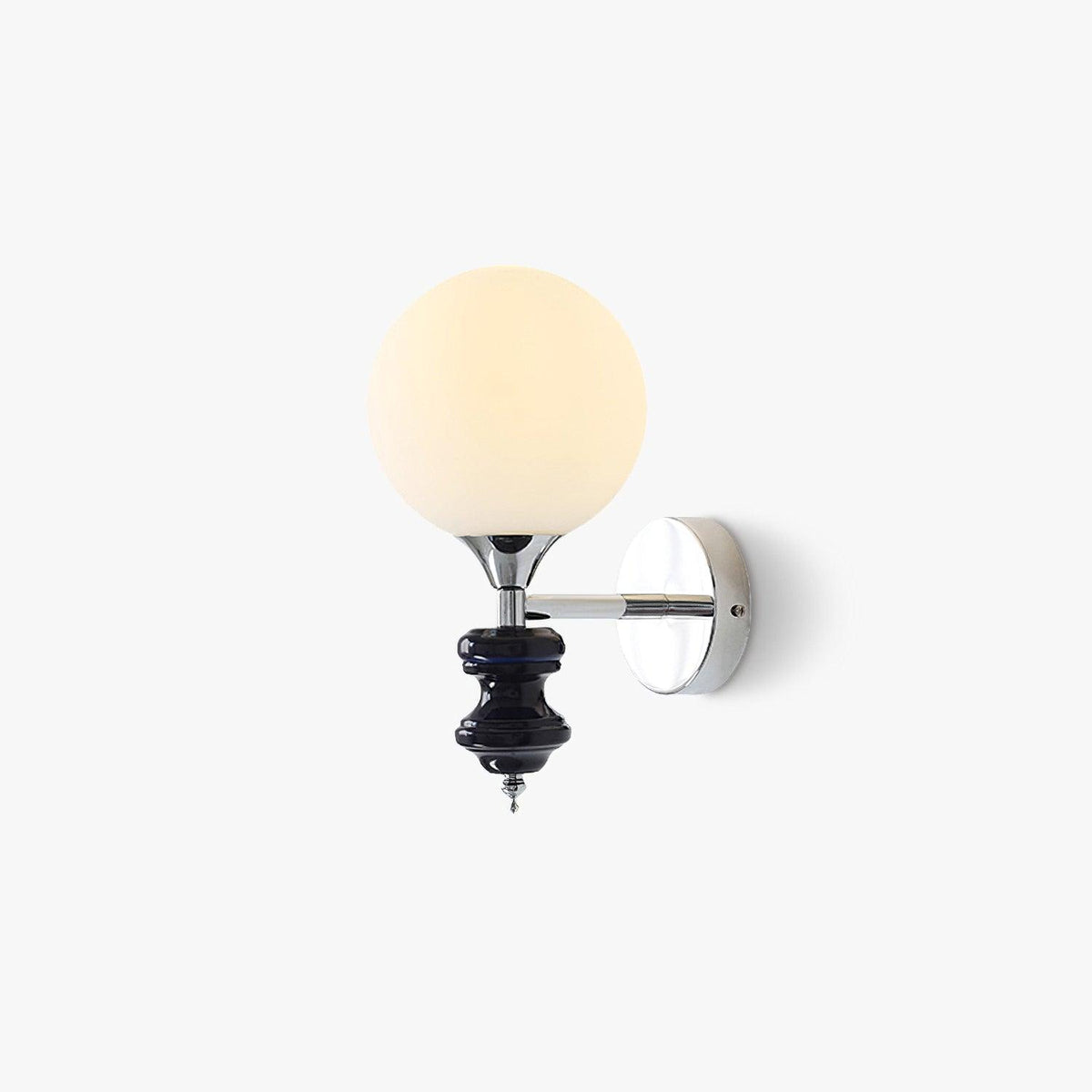 Sune Vintage wandlamp van glas in chroom en blauw