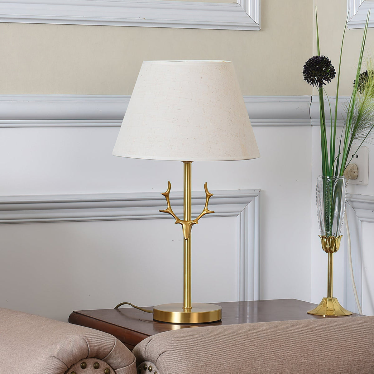Antler elegantie messing tafellamp