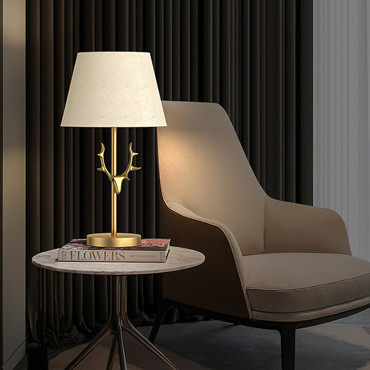 Antler elegantie messing tafellamp