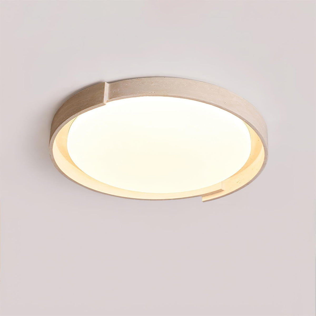 Solen plafondlamp minimalistisch rond travertin