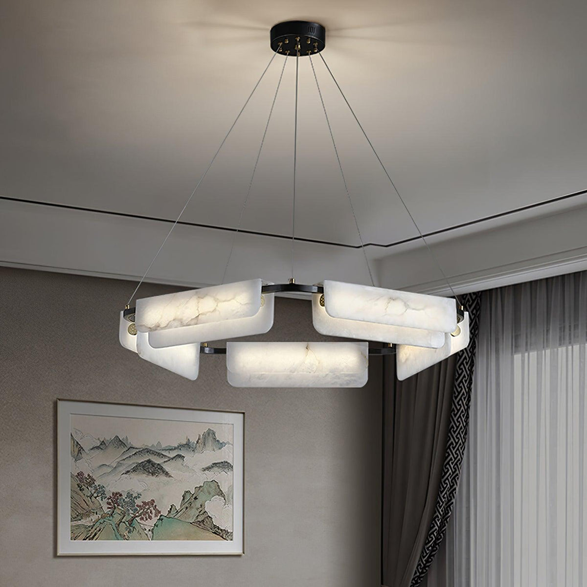 Circona hanglamp van albast
