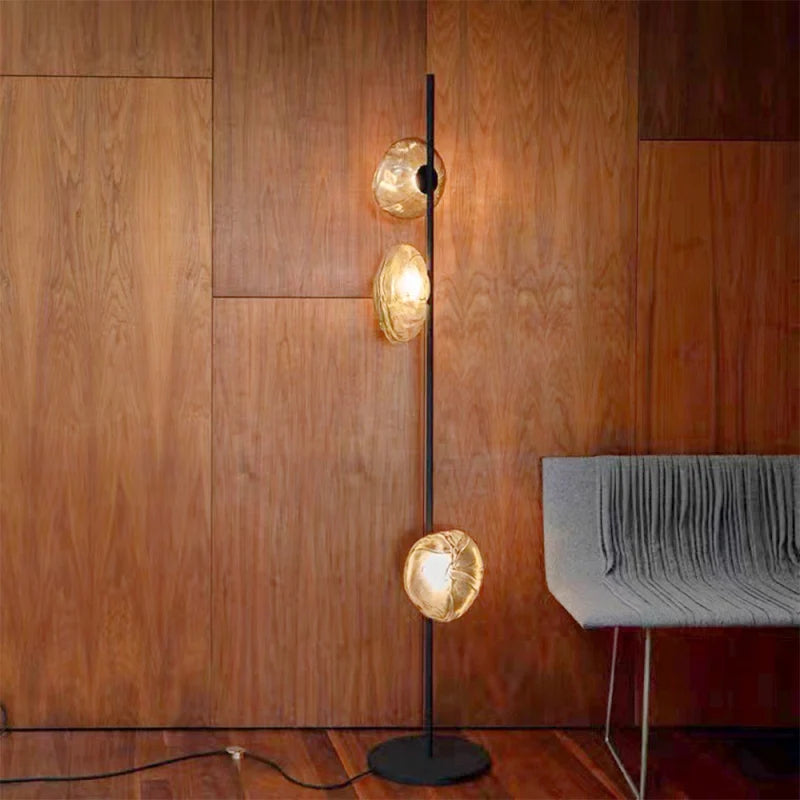 Byers Luxe LED Vloerlamp Zwart/Goud/Grijs Metaal/Glas Woonkamer