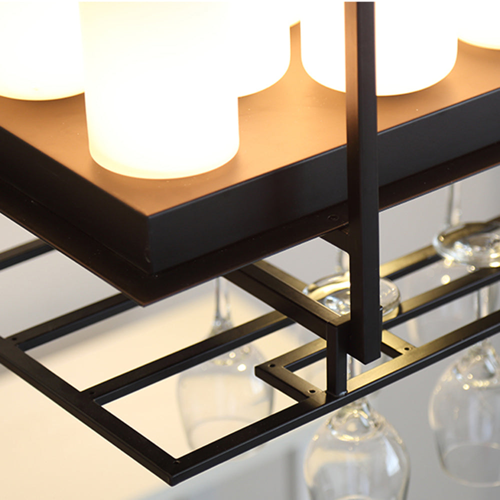 Alessio Industriele LED Hanglamp Zwart Eettafel Metaal/Glas