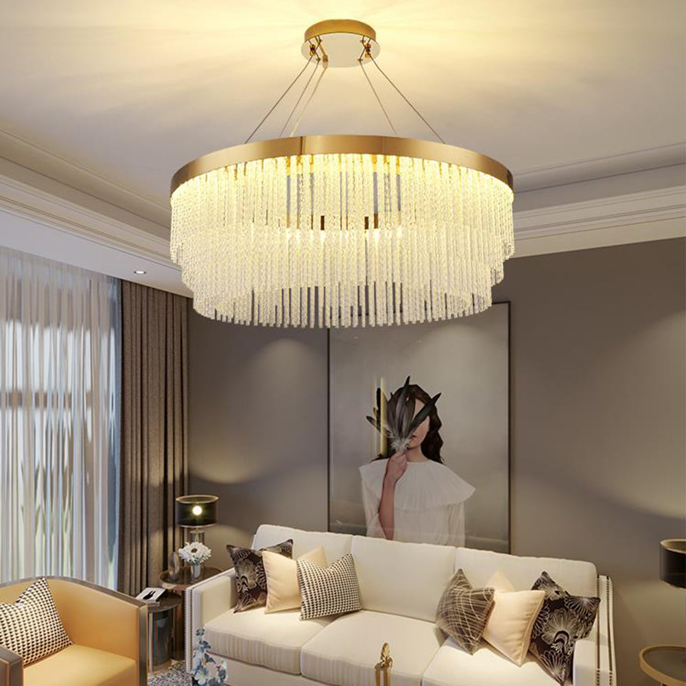 Colon Moderne Art Deco Hanglamp Goud Metaal/Kristal Woonkamer