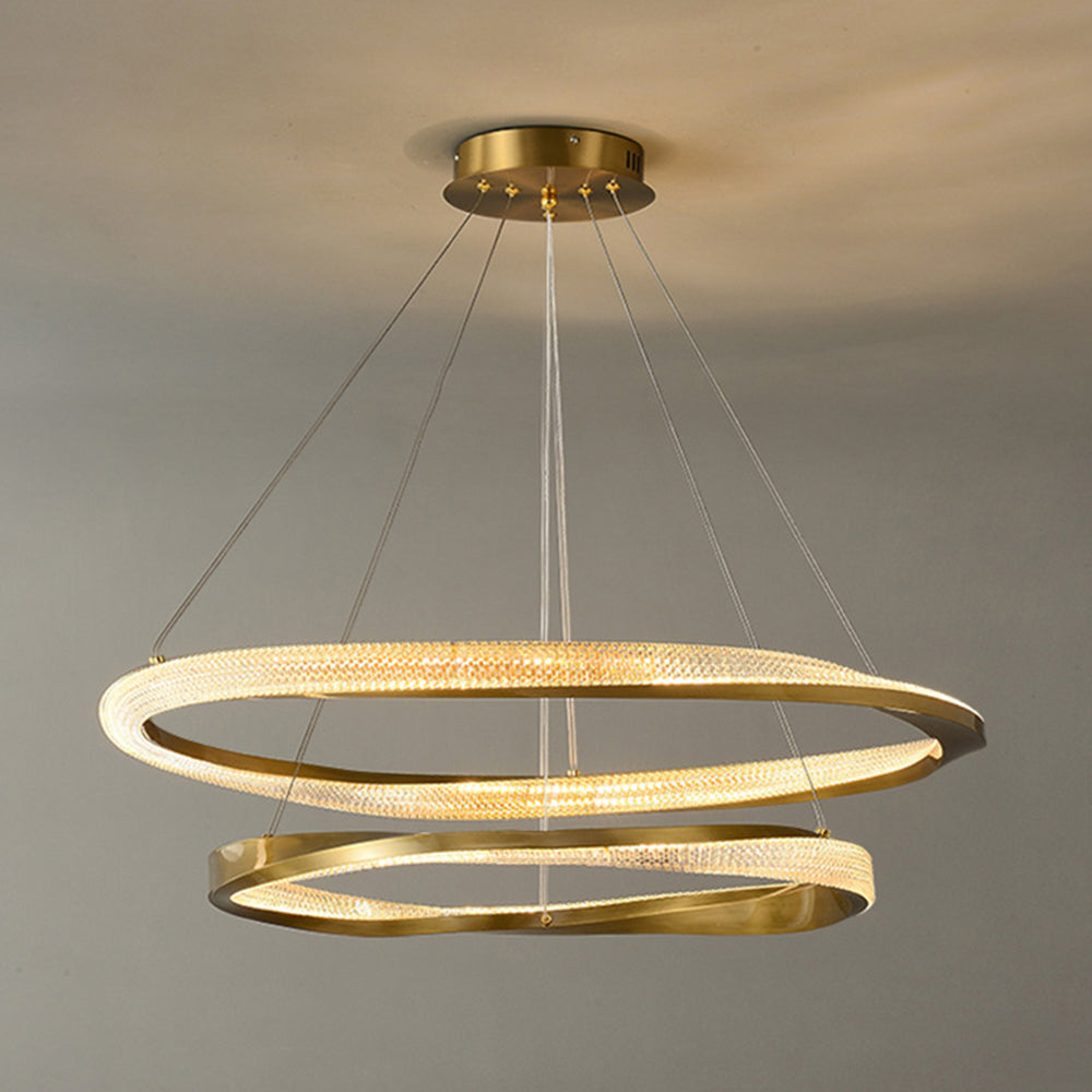 Arisha Minimalist Ring Spiral Shape Metal Pendant Light,Gold