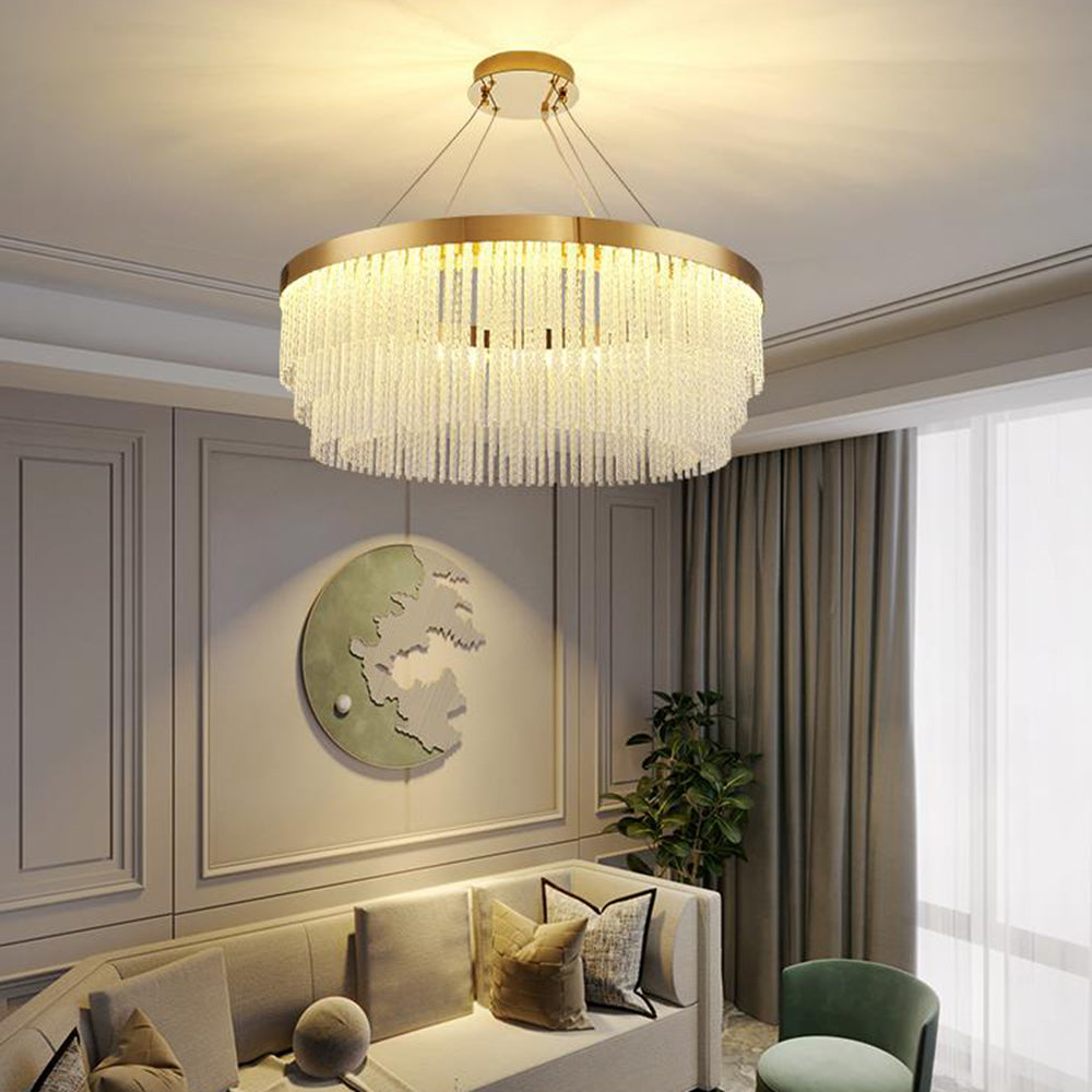Colon Moderne Art Deco Hanglamp Goud Metaal/Kristal Woonkamer