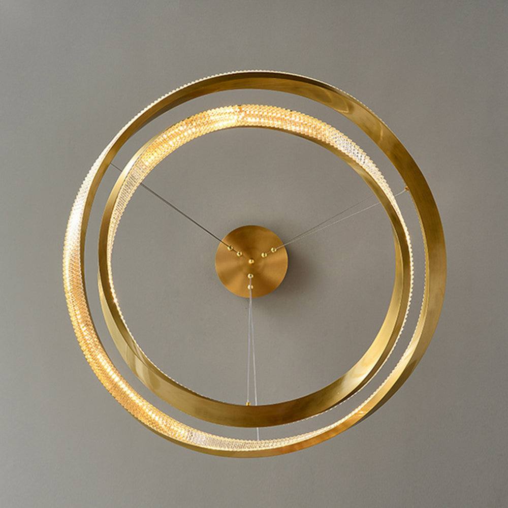 Arisha Minimalist Ring Spiral Shape Metal Pendant Light,Gold