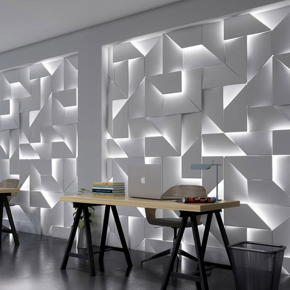 Eveline Design Rechthoekig LED Wandlamp Metaal Wit Slaap/Woon/Eetkamer