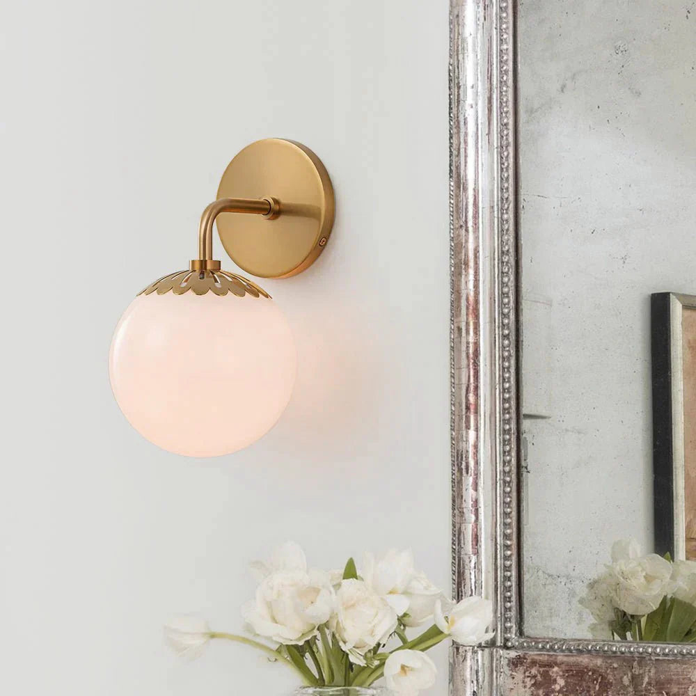 Alessio Minimalisme Metaal Glas Messing Zwart Nikkel Wandlamp Eetkamer Slaapkamer