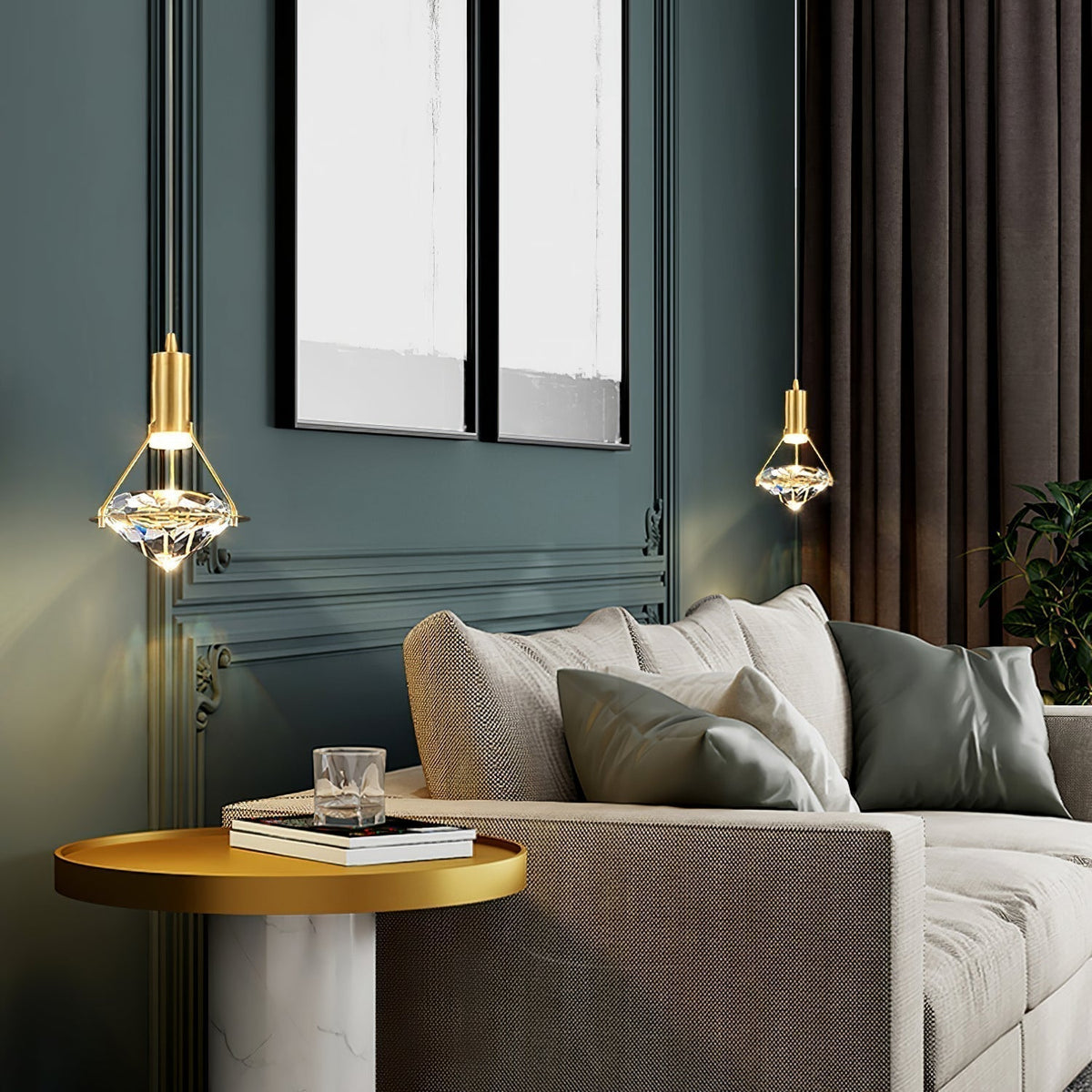 Cira hanglamp messing Kristal Elegant