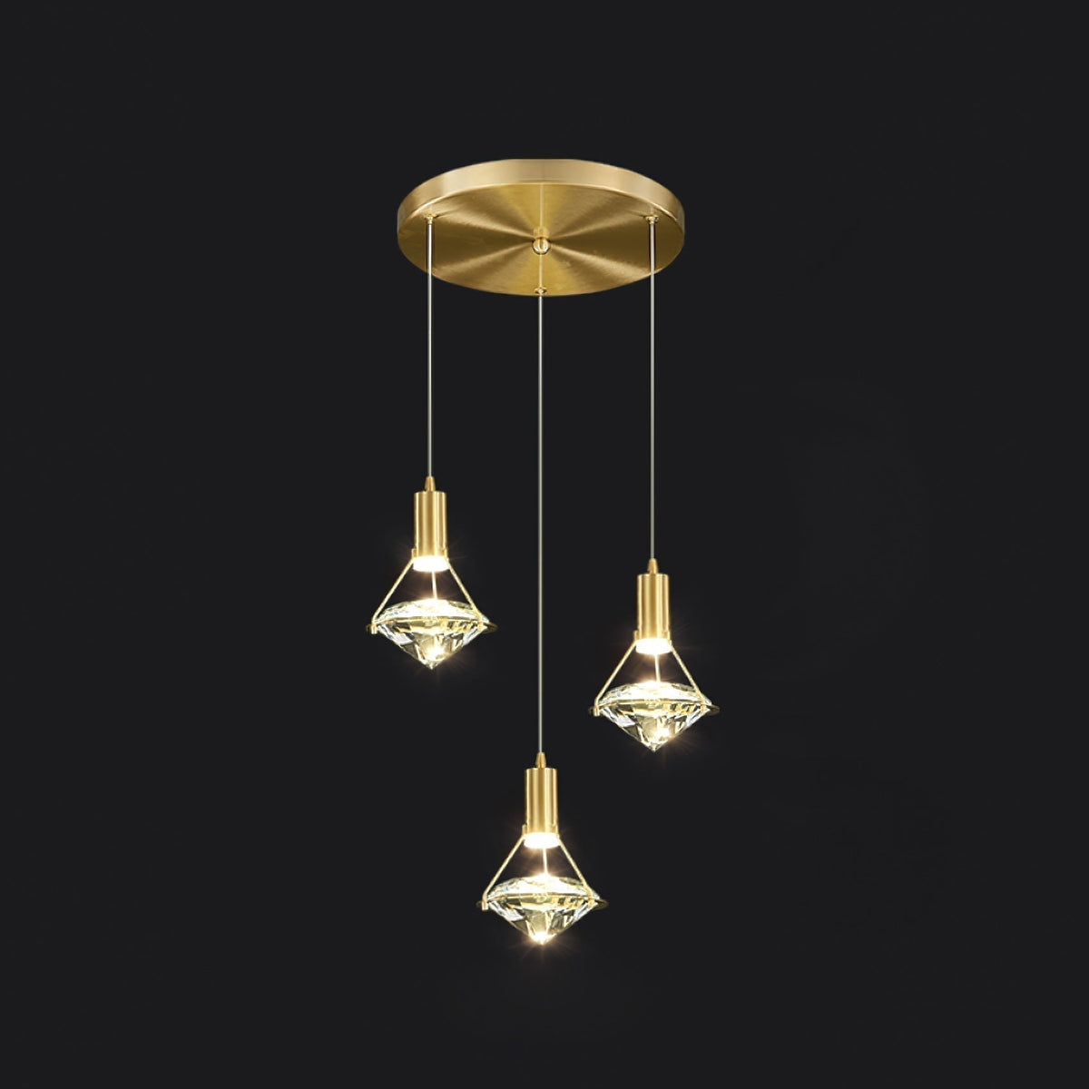 Cira hanglamp messing Kristal Elegant