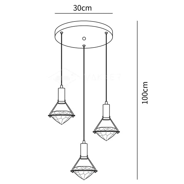Cira hanglamp messing Kristal Elegant