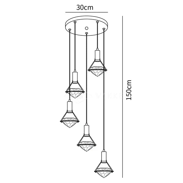 Cira hanglamp messing Kristal Elegant