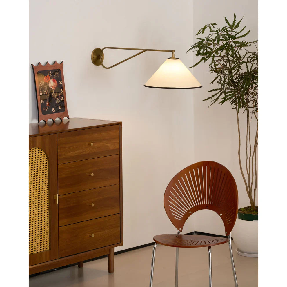 Alessio Vintage Klassiek Metaal Stof Wandlamp Hal Slaapkamer