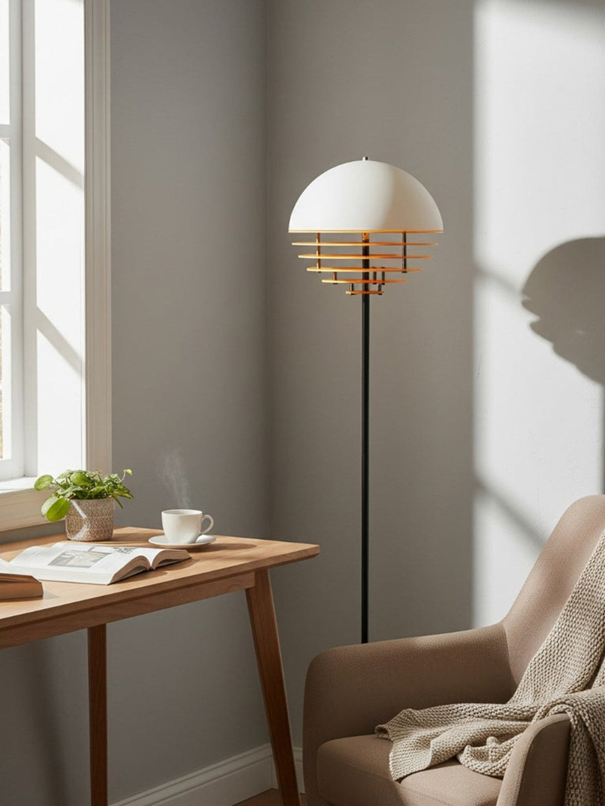 Calirena koepelvormige Louver vloerlamp