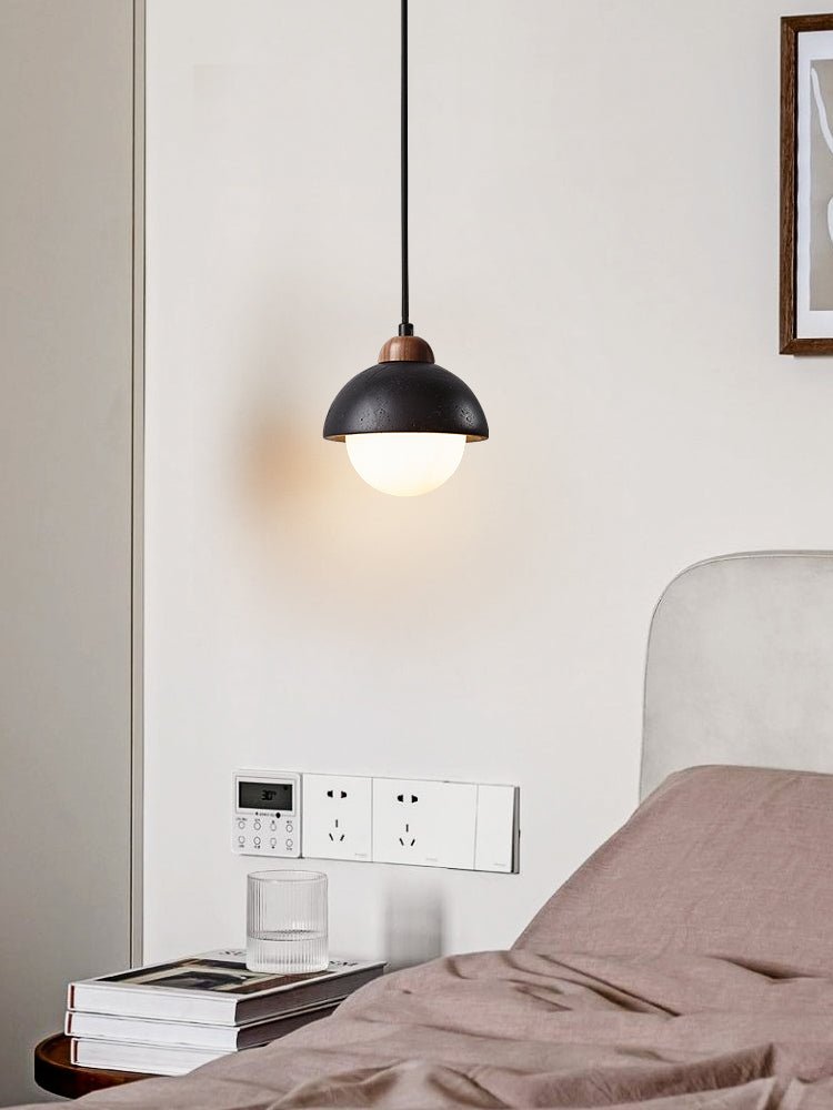 Tavoria Eenvoudig Domewood Zwart Travertin Hanglamp