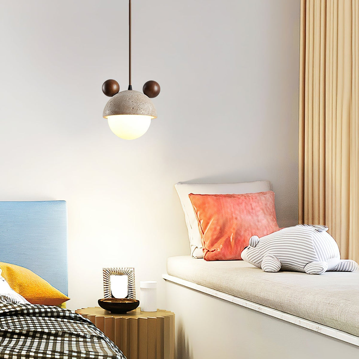 Lyraeus Mickey-hanglamp van travertin
