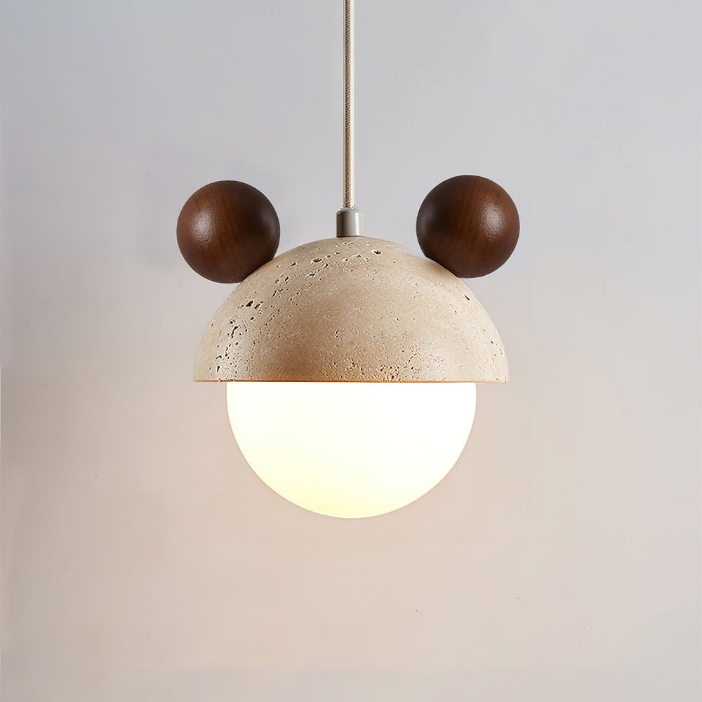 Lyraeus Mickey-hanglamp van travertin