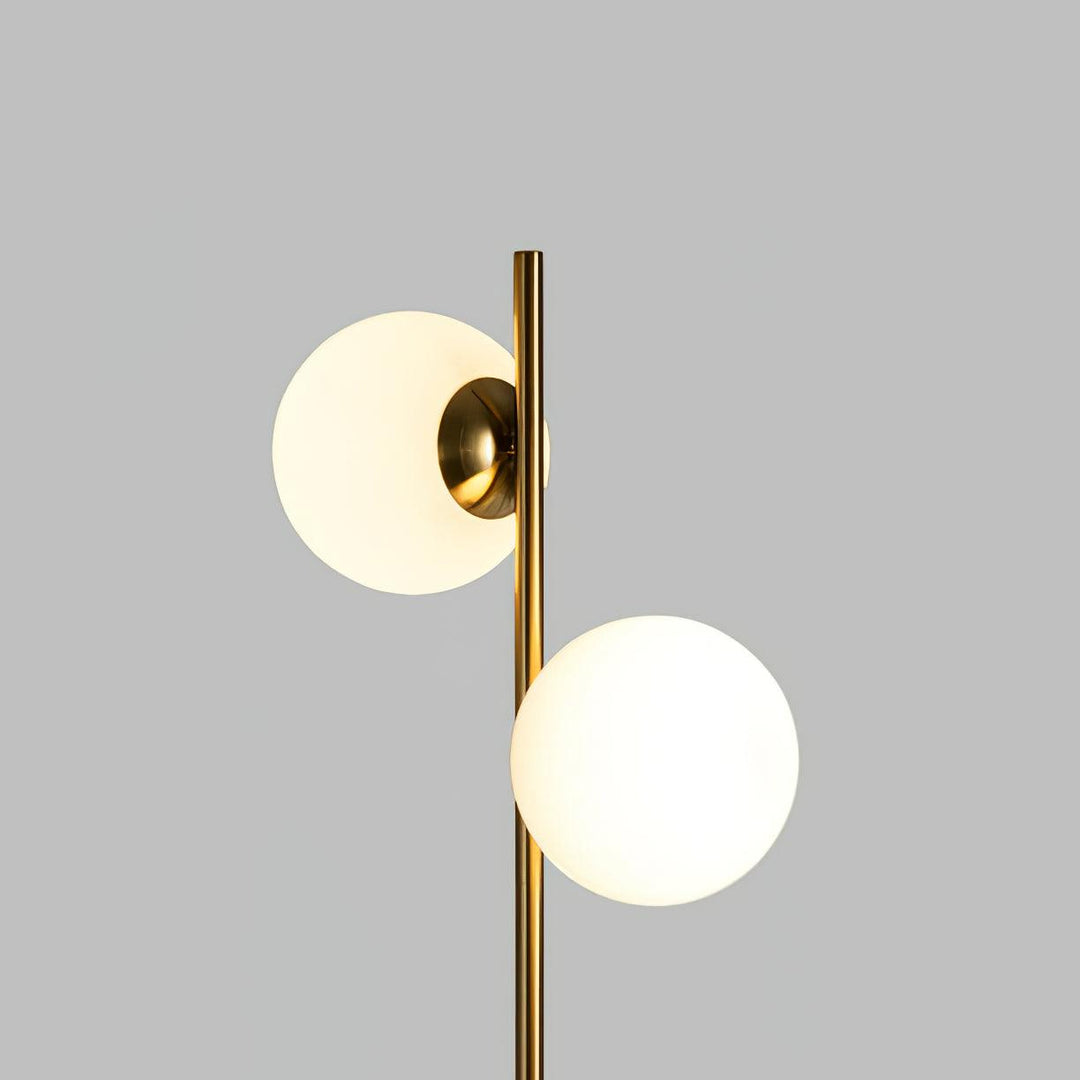 Valentina Moderne Bol LED Vloerlamp Metaal/Glas Wit/Goud Slaap/Woon/Eetkamer