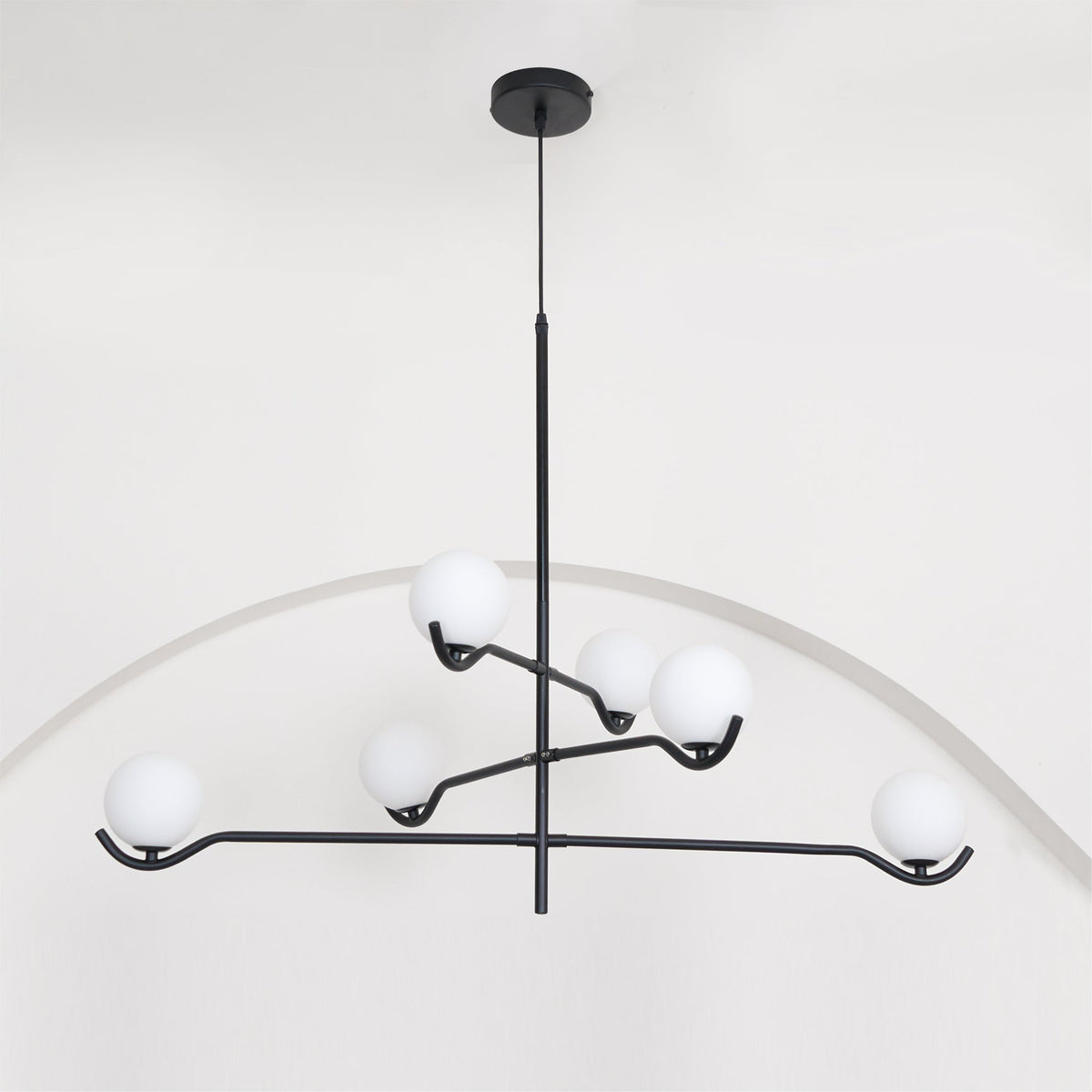 Kominex hanglamp met zwart glasframe