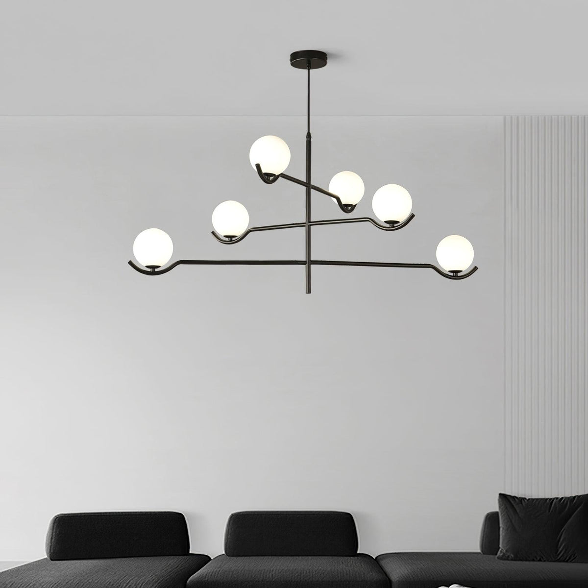 Kominex hanglamp met zwart glasframe