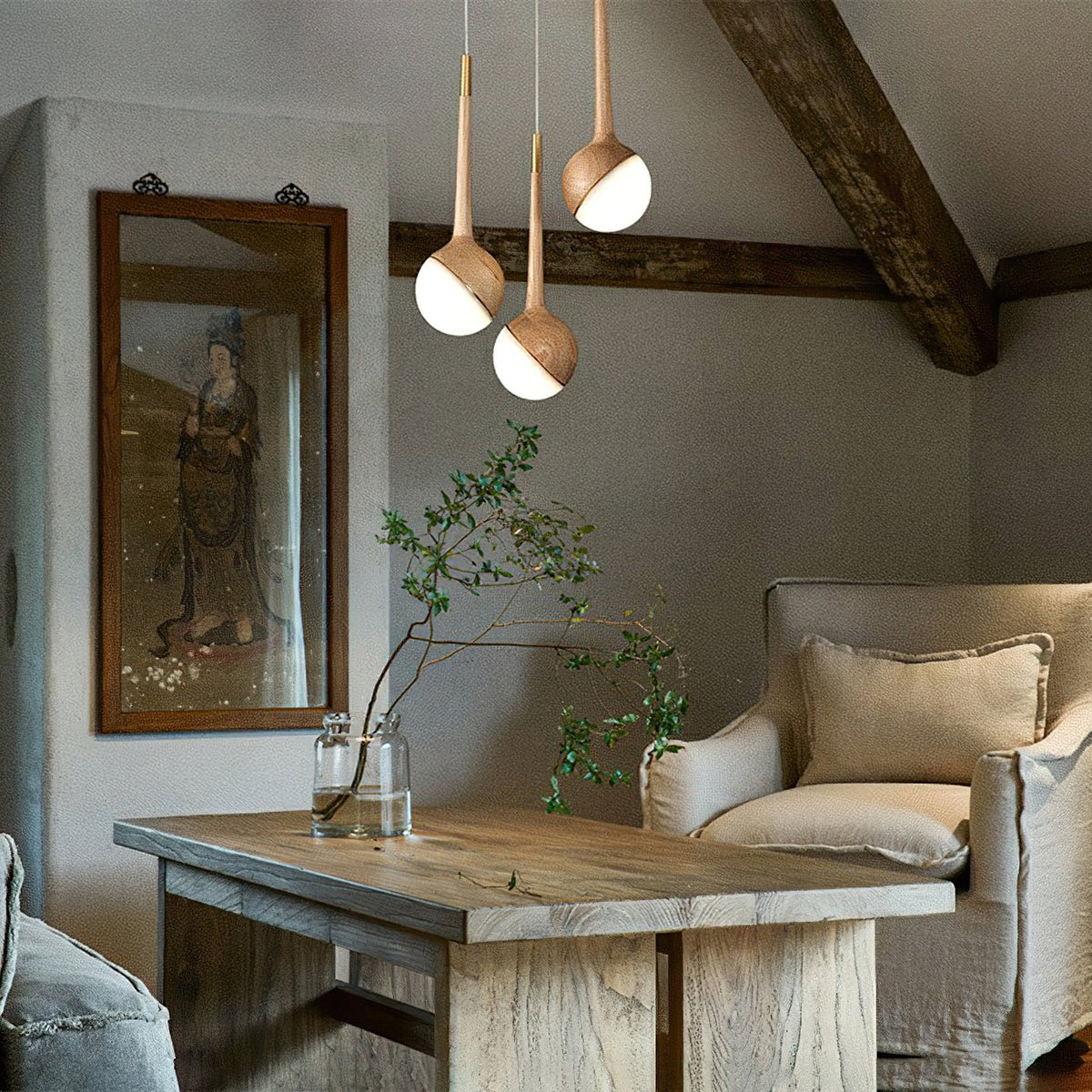 Rivenian kroonluchter met acryldruppels en LED