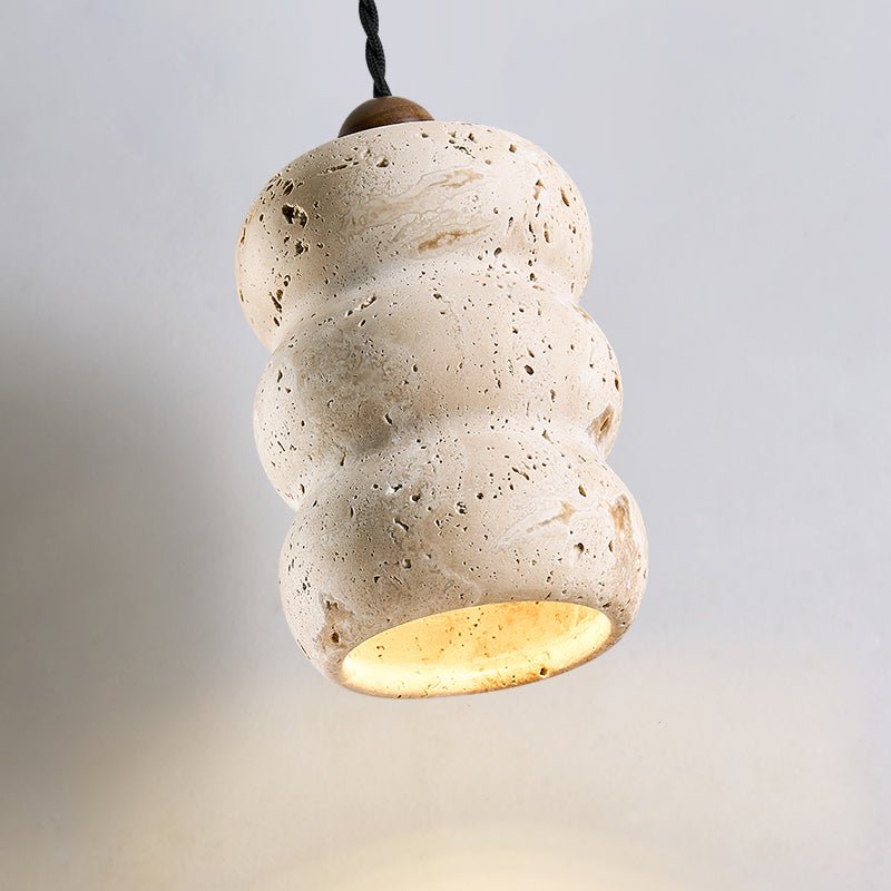 Bors Dune kiezelvormige Geel travertin hanglamp