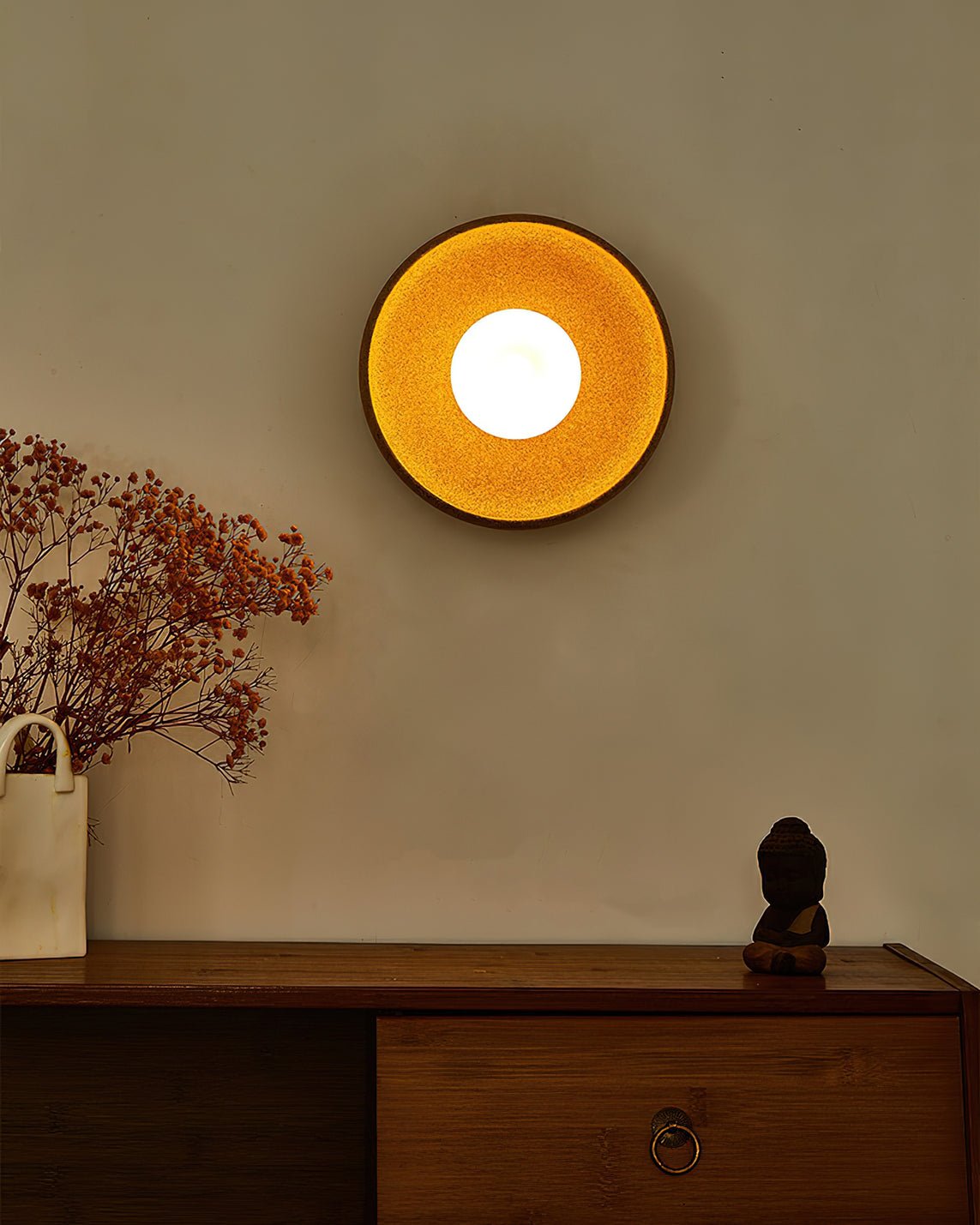 Civarir moderne minimalistische ronde wandlamp van glas en keramiek