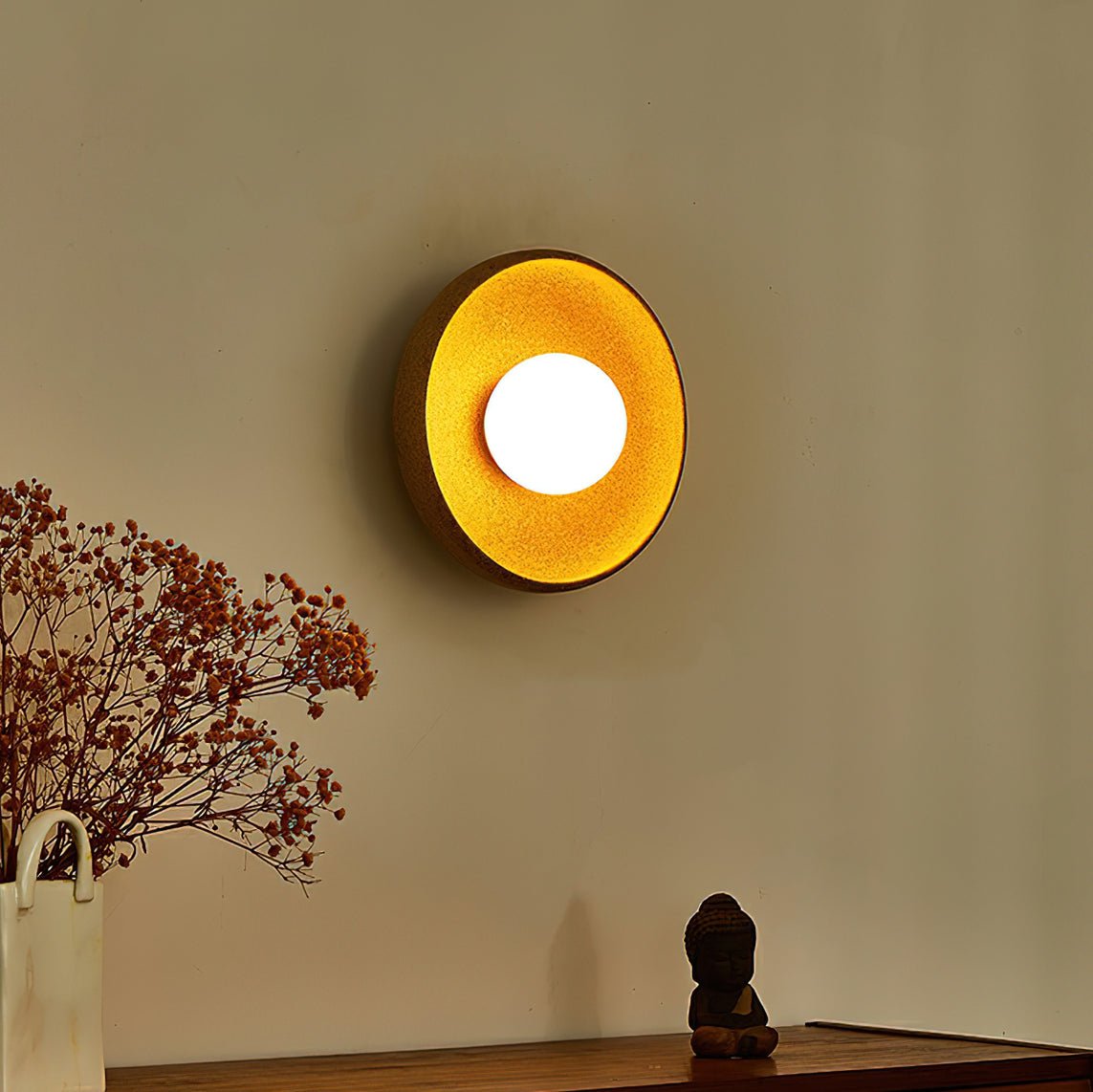 Civarir moderne minimalistische ronde wandlamp van glas en keramiek