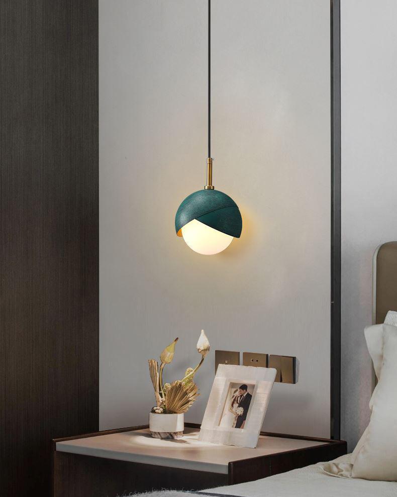 Jynara Hanglamp Messing genest opaal Bolvormig modern