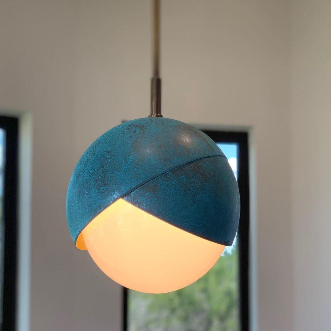 Jynara Hanglamp Messing genest opaal Bolvormig modern