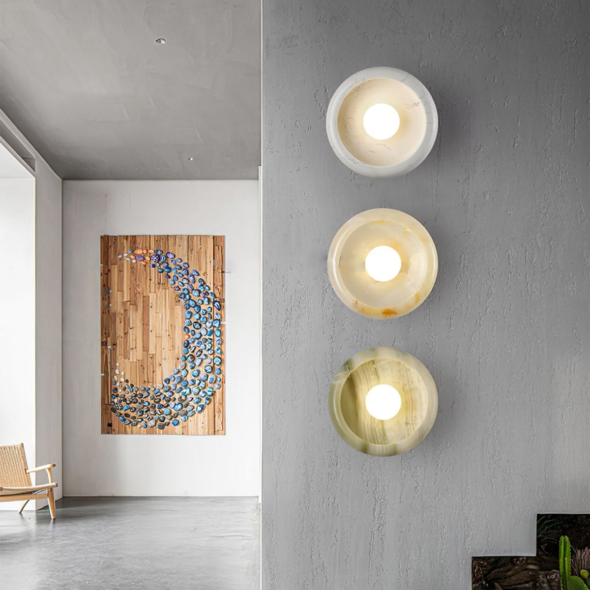 Molt Noordse kunst Jade marmer wandlamp