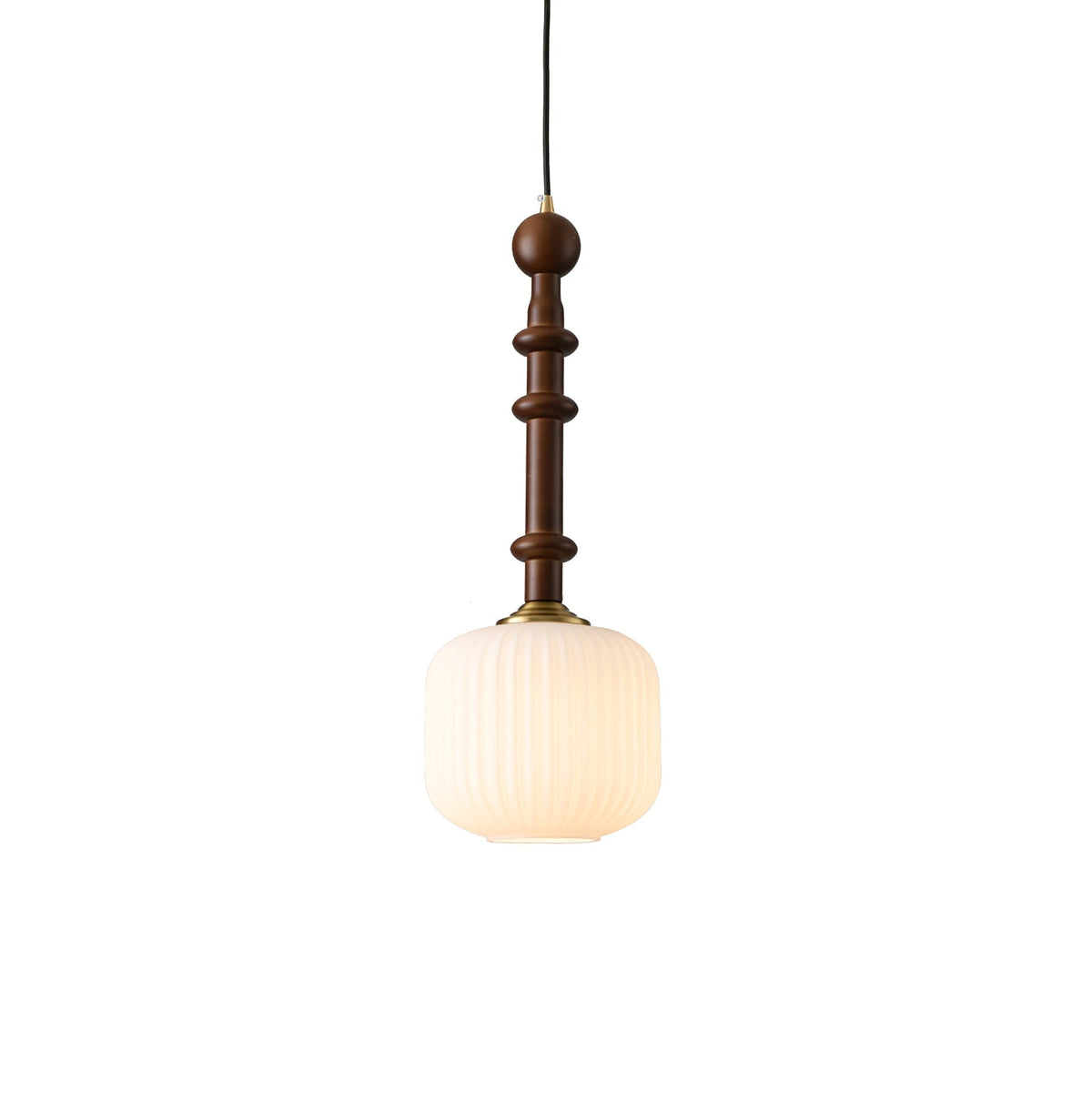Iliror Traditionele hanglamp van Hout en glas