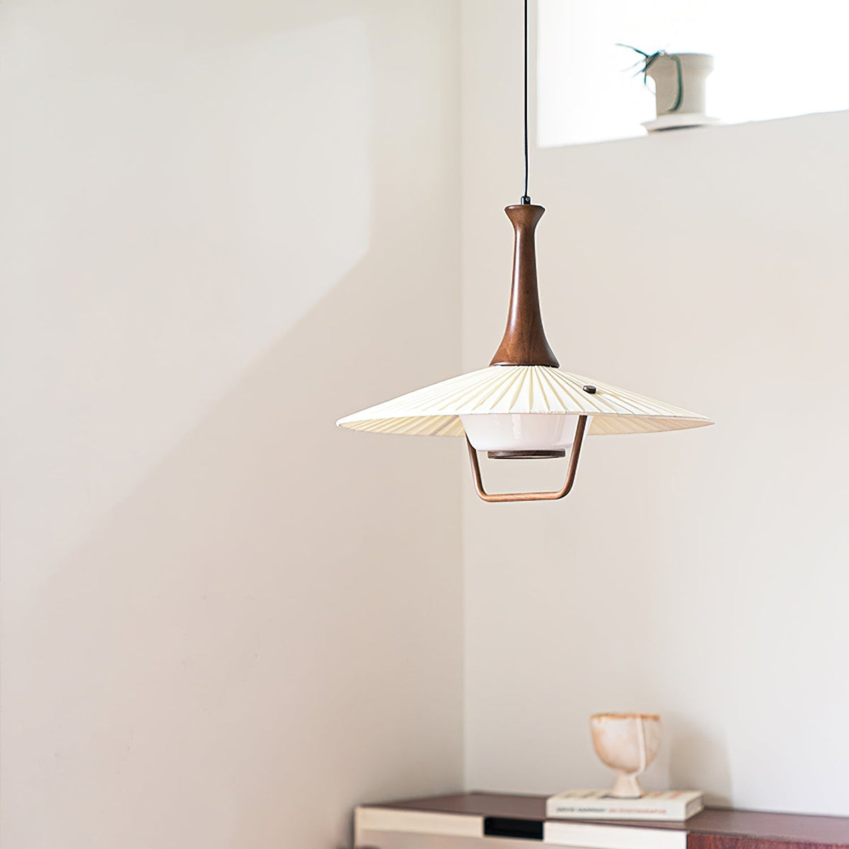 Mydorisra Traditionele klassieke hanglamp van textiel en hout