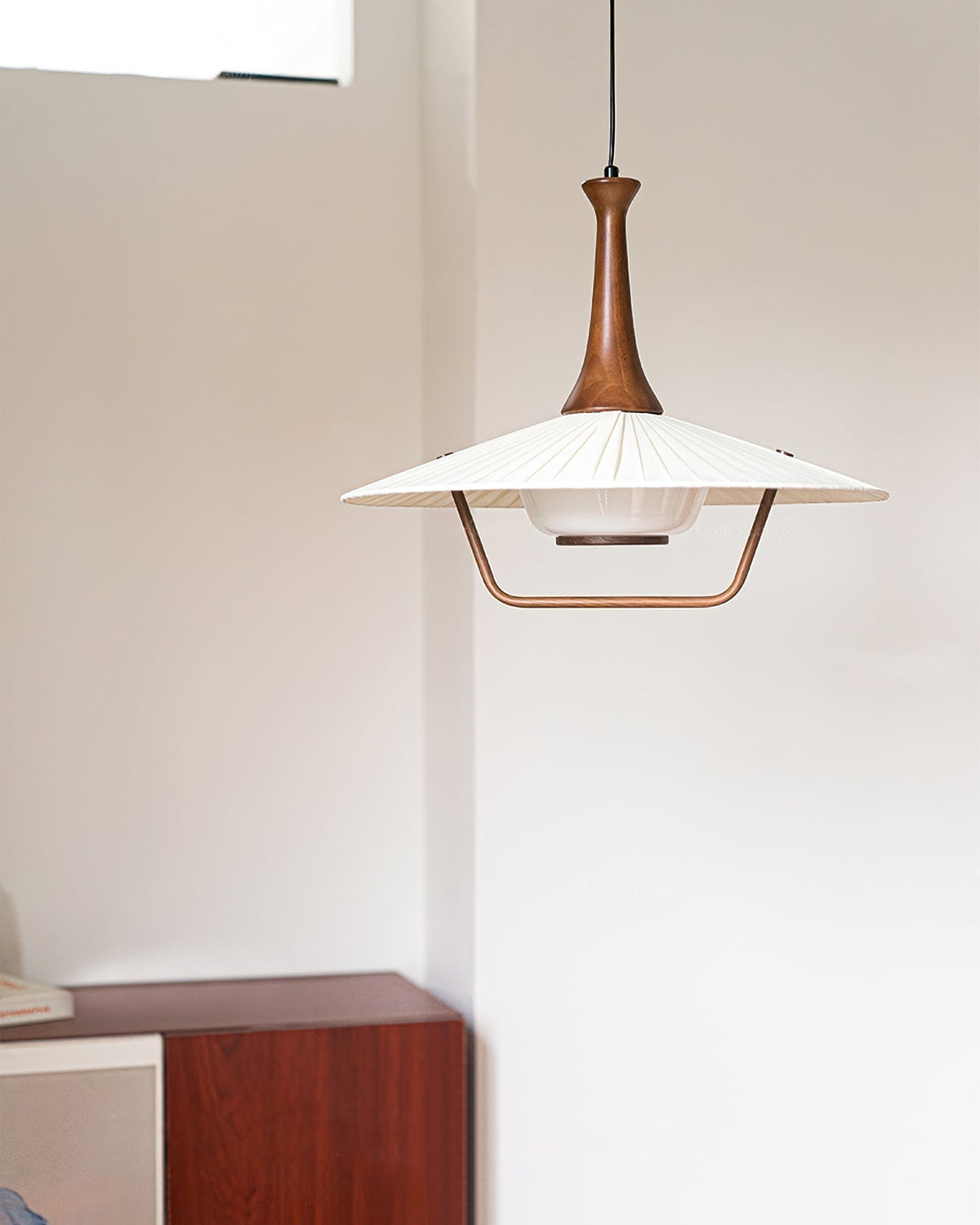 Mydorisra Traditionele klassieke hanglamp van textiel en hout