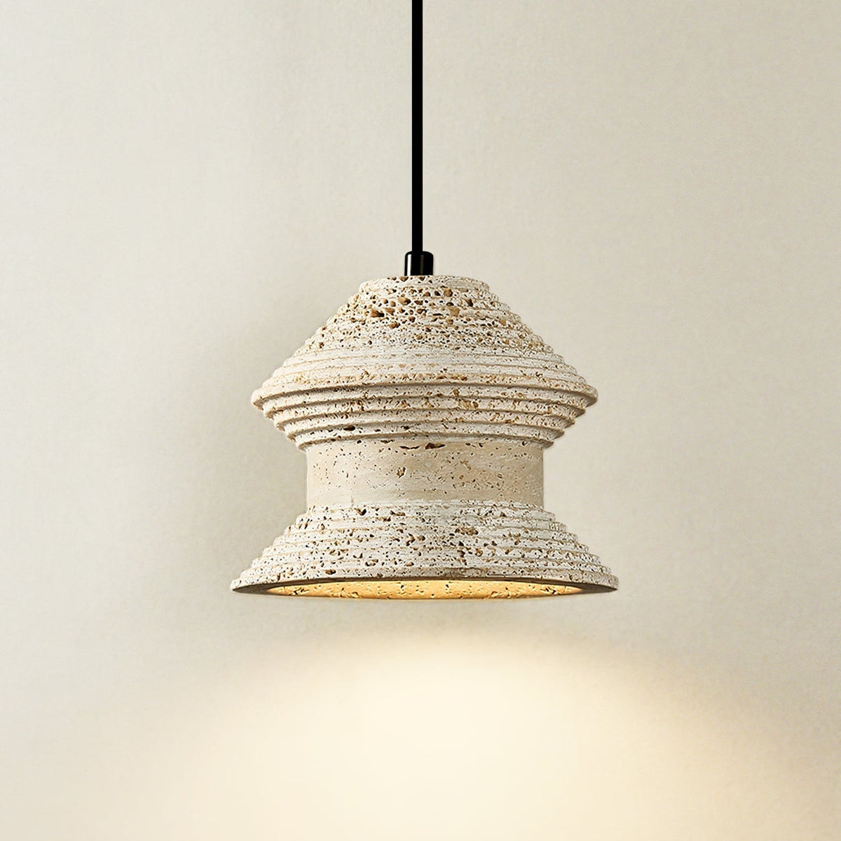 Nyrd hanglamp van geel travertin