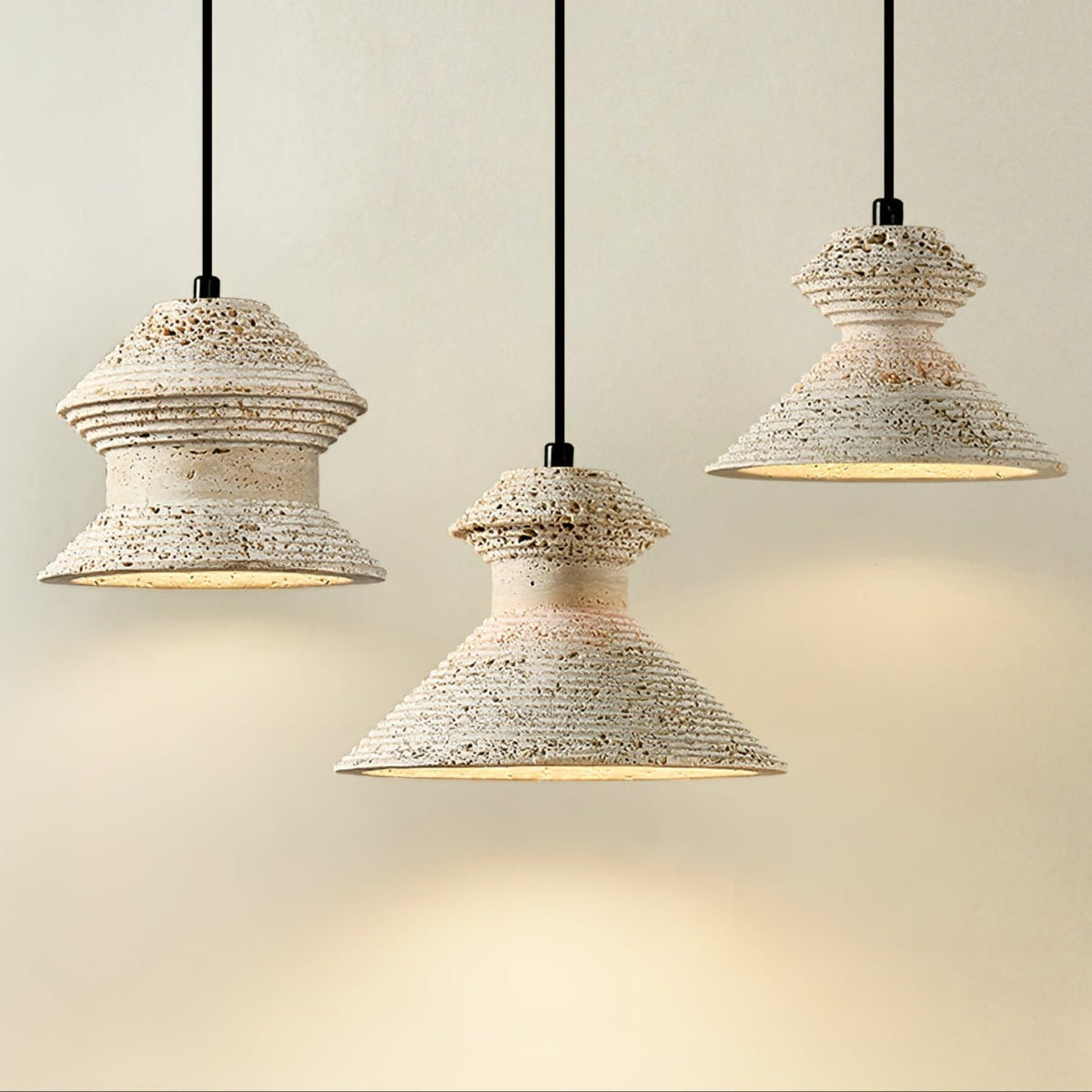 Nyrd hanglamp van geel travertin