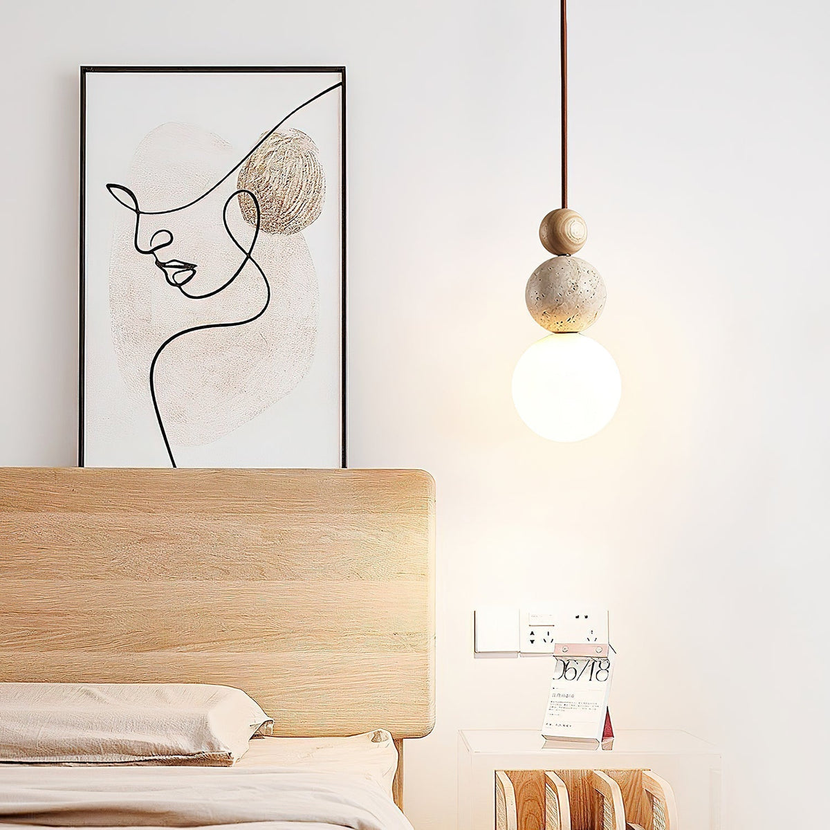 Bit Sfeer-cluster hanglamp van geel travertin