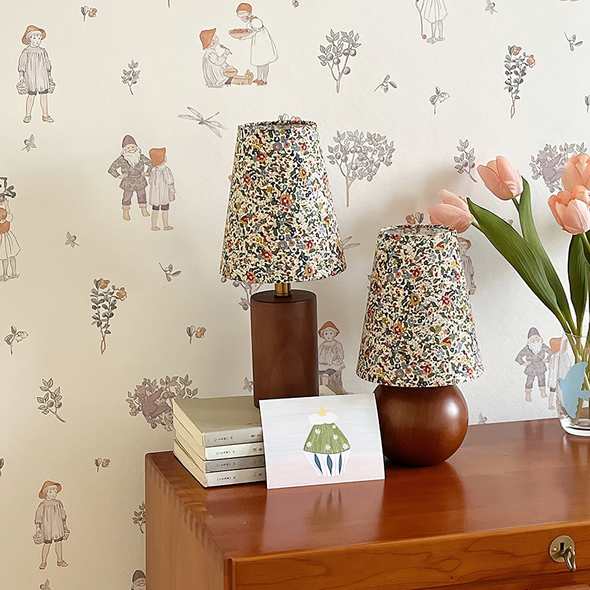 Elvivelia Vintage Houten tafellamp
